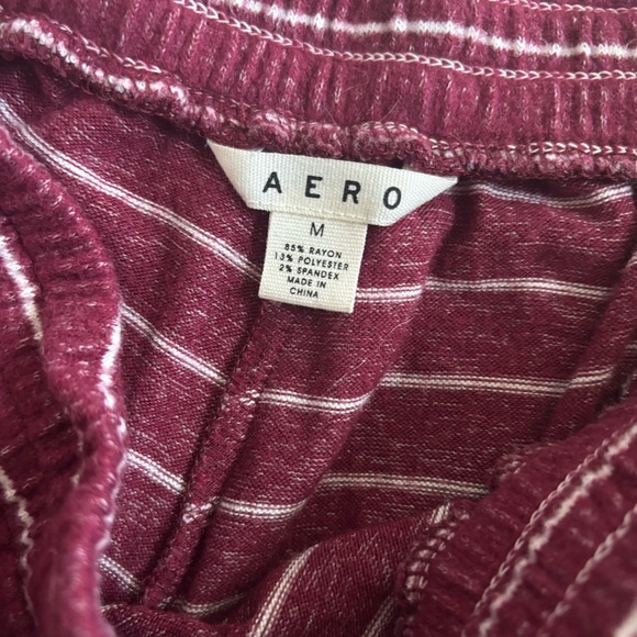 Aero Soft Striped Burgundy Pull On Shorts - Picture 5 of 5